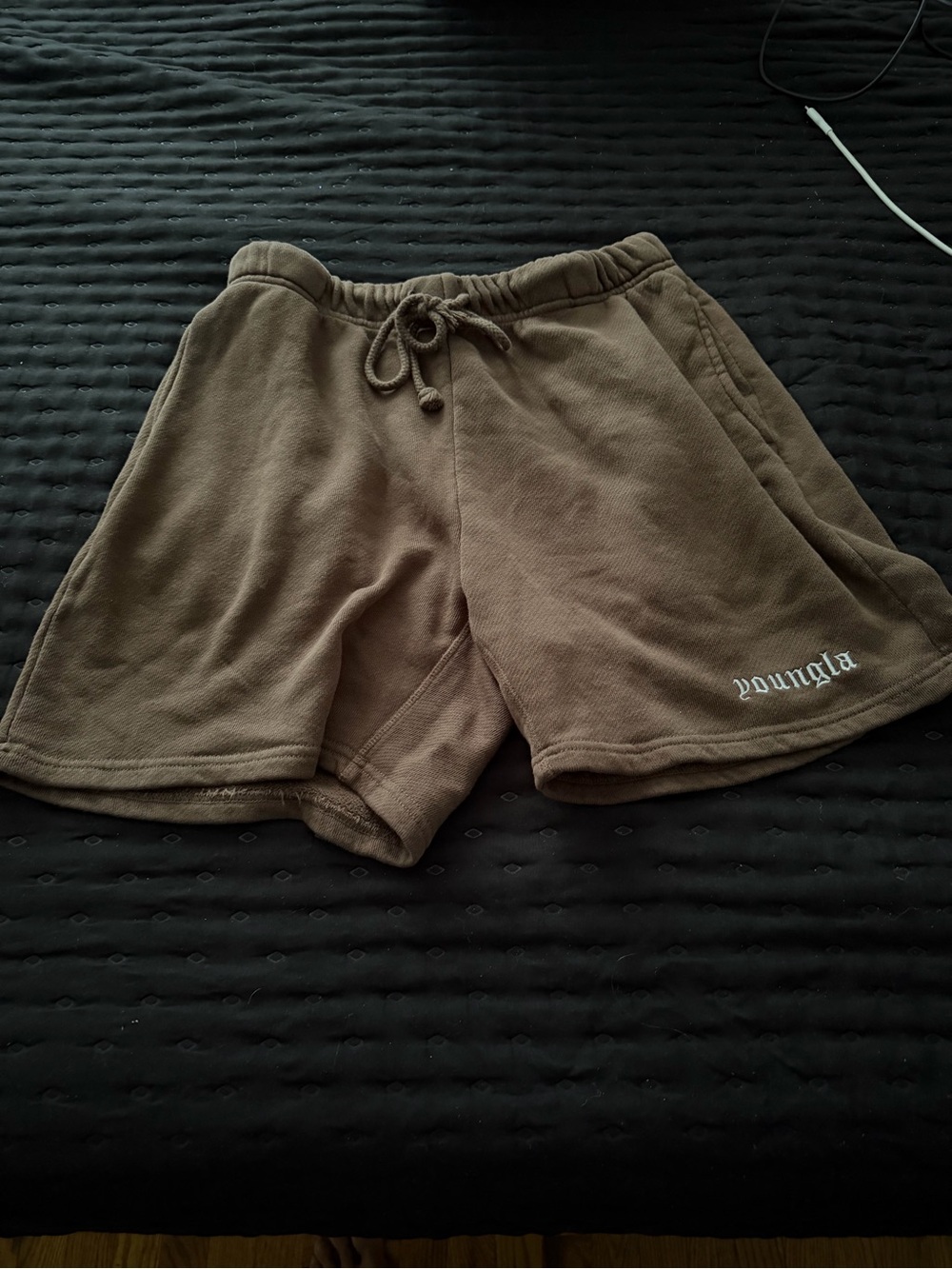 YoungLA brown Fleece Athletic Shorts